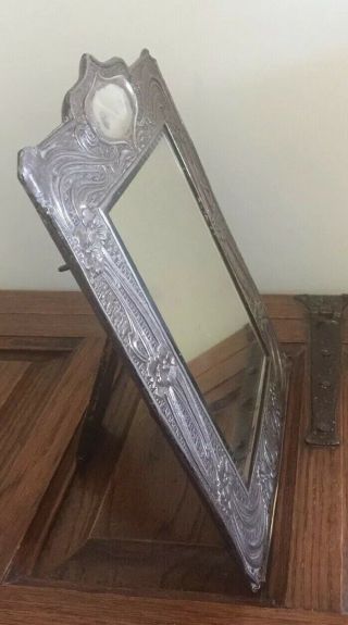 IMPRESSIVE ANTIQUE LARGE 12” X 9” SOLID SILVER MIRROR In FRAME.  B’ham 1903 A 955 5