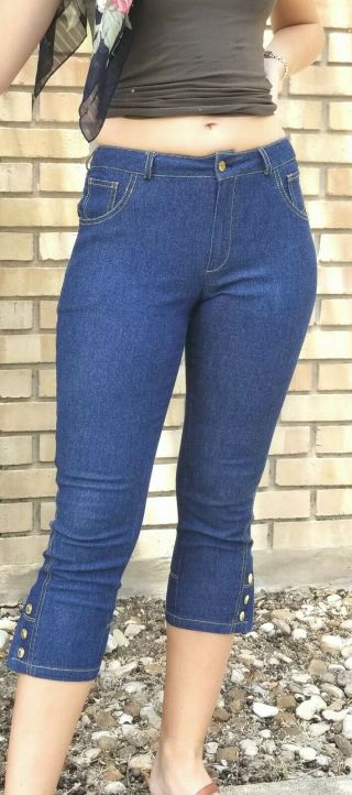 SEXY,  LOGO BUTTON $750 CHRISTIAN DIOR JOHN GALLIANO Vintage 2001 Crop Jeans S 3