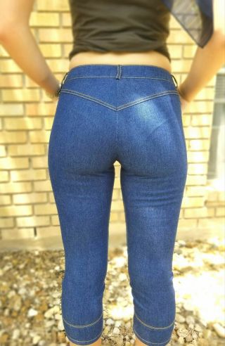 SEXY,  LOGO BUTTON $750 CHRISTIAN DIOR JOHN GALLIANO Vintage 2001 Crop Jeans S 5