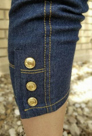 SEXY,  LOGO BUTTON $750 CHRISTIAN DIOR JOHN GALLIANO Vintage 2001 Crop Jeans S 8