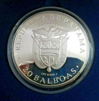 1982 Panama 20 Balboa Silver Proof Coin and,  Rare GEM 2