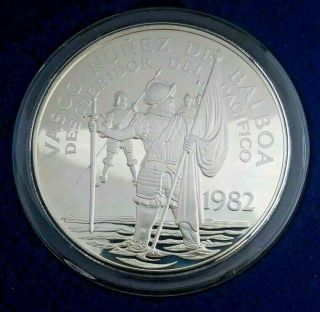 1982 Panama 20 Balboa Silver Proof Coin and,  Rare GEM 3