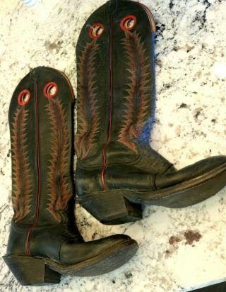 Vintage Tony Lama 19 " Tall Buckaroo Western Cowboy Boots Size 9.  5 D Style 4807