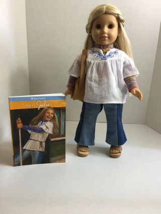 American Girl Julie Albright Blonde Hair 1970s Character Doll With Purse,  Book