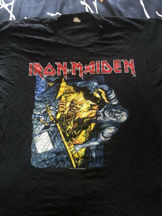 Iron Maiden No Prayer For The Dying Vintage T Shirt With Back Print 1990.