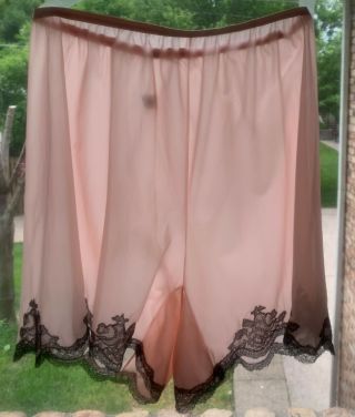 Vintage Vanity Fair Nylon Tap Pants Panties Pillow Tb Double Gusset Pink Sheer 7