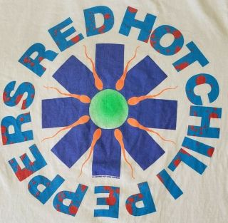 Vintage 90s Red Hot Chili Peppers Sperm Logo T - Shirt Size Large