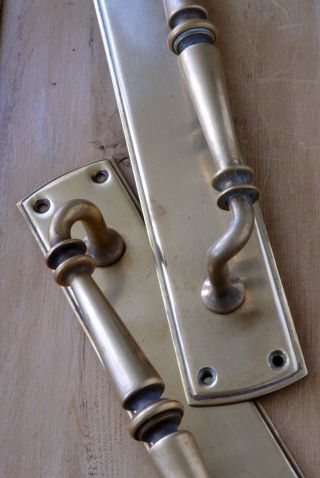 Pair Vintage Pull Door Handles Brass LARGE size Antique Pub 15 