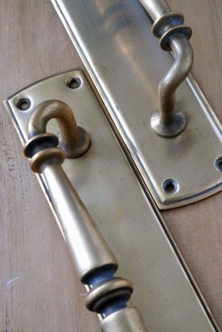 Pair Vintage Pull Door Handles Brass LARGE size Antique Pub 15 
