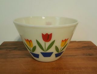 Vintage Fire King Tulip Splash Proof Mixing Bowls - Set of 4 Nesting Bowls - Retro 2
