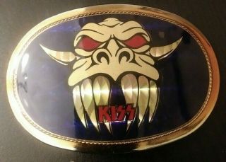Vintage 1978 Kiss Gene Boot Prism Belt Buckle 1970’s Rock Rare Demon