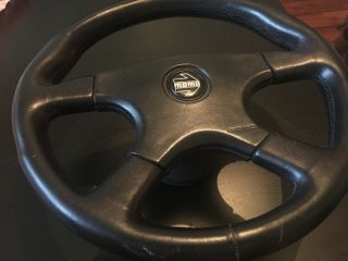 Rare Momo Ghibli 4 spoke steering wheel with stitching 2