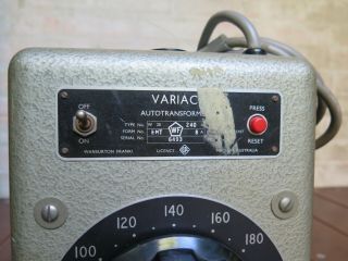 Vintage variable transformer variac autotransformer 240V 0 - 280V out - 8A 4