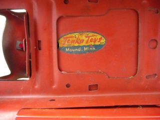 Vintage 1950 ' s Pressed Steel Tonka Pumper Fire Truck No.  5 made in USA 6