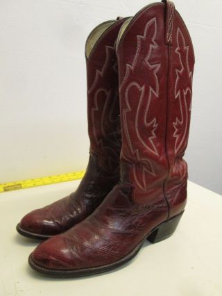 Dan Post Red Eelskin Leather Vintage Western Cowboy Boots Size 10 D Euc