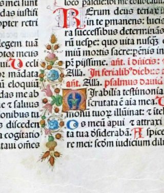 Extremely Rare Incunabula Breviary Lf.  Vellum,  Jenson,  1478,  Handc.  Deco Initials 2