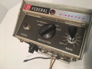 Vintage Federal Sign & Signal Corporation Electronic Siren Model PA - 15A 8