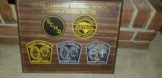 Old South Carolina Highway Patrol Police Patch & Plaque Set Vintage Sc
