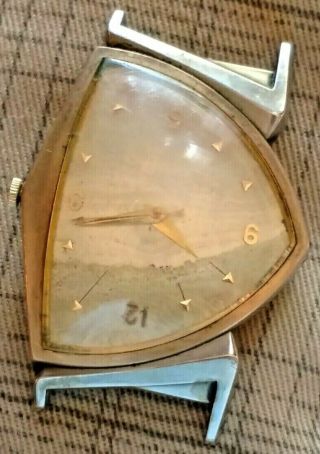 Vintage Hamilton Triangle Shape Watch Gold Filled Parts You Fix Be Happy 3