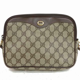 Authentic Vintage Gucci Shoulder Bag Gg Light Brown Pvc 328476