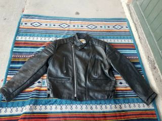 Vintage Schott Perfecto Black Leather Jacket Size 46