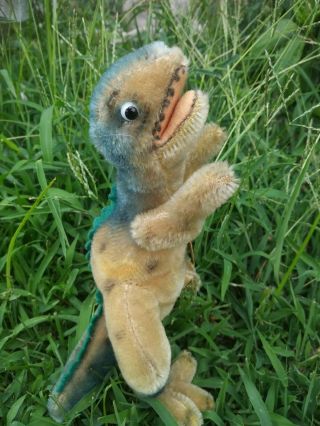 Vintage Small Steiff T Rex Dinosaur Tyrus W/chest Tag.  Real 1950s