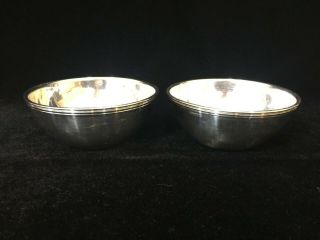 Set Of 2 Vintage Gts Sambonet Italy Silverplate Heavy Bowls,  4 1/2 " D X 1 7/8 " H