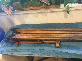 Antique Vintage Wood 8 Arm Clothes Drier Rack Wall Hanging Laundry