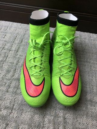 Nike Mercurial Superflys Iv Electric Green And Pink Soccer Cleats Size 8.  5 Rare 4