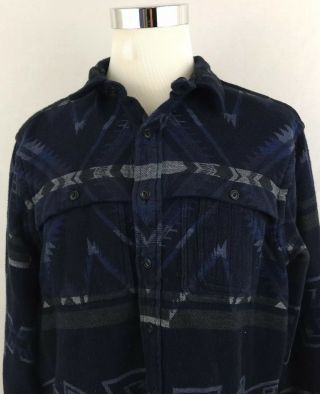 Vtg 90s Polo Ralph Lauren Aztec Navajo Blanket Heavy Flannel Shirt Mens 2xl Rare