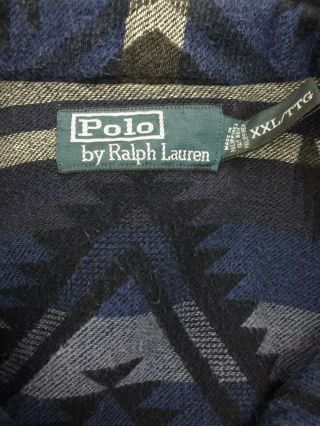 Vtg 90s Polo Ralph Lauren Aztec Navajo Blanket Heavy Flannel Shirt Mens 2XL RARE 4
