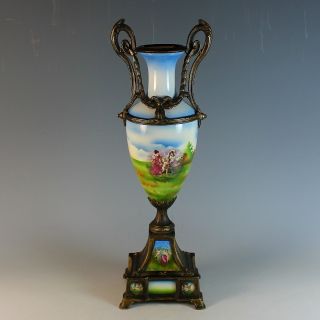 Antique French Porcelain And Bronze Vase Urn