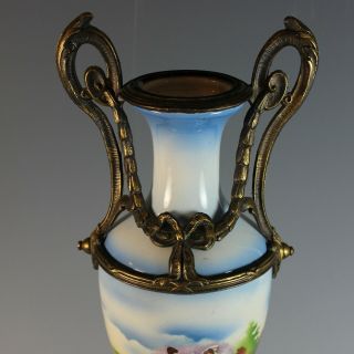 Antique French Porcelain and Bronze Vase Urn 4