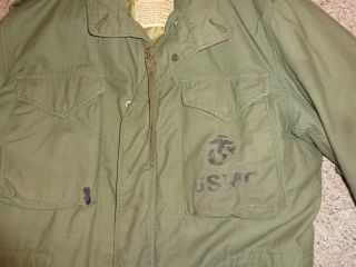 Vintage Usmc United States Marine Corps Field Jacket W Liner Medium Med Coat Us
