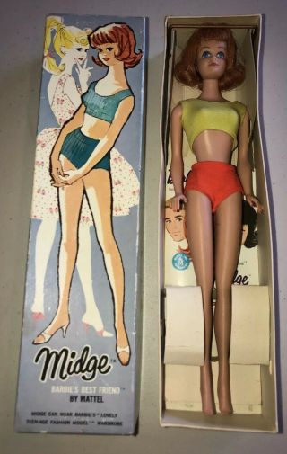 Vintage Titian Midge Doll Mattel Redhead Barbie 860 Box