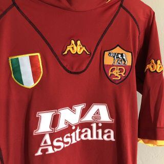 RARE Vintage 2000 - 2002 Roma Italy Totti Soccer Jersey Shirt 10 Medium INA 2