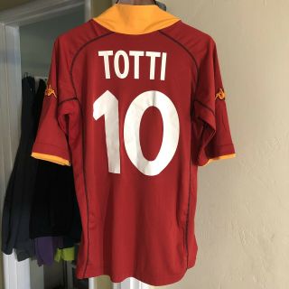 RARE Vintage 2000 - 2002 Roma Italy Totti Soccer Jersey Shirt 10 Medium INA 5