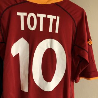RARE Vintage 2000 - 2002 Roma Italy Totti Soccer Jersey Shirt 10 Medium INA 6