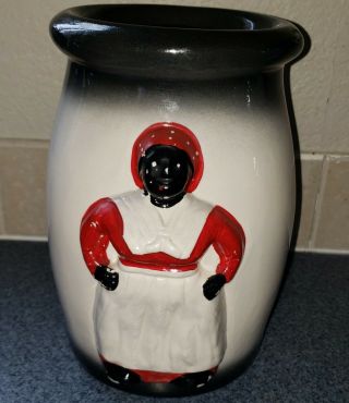 Vintage Black Americana Aunt Jemima Pottery Jar Crock