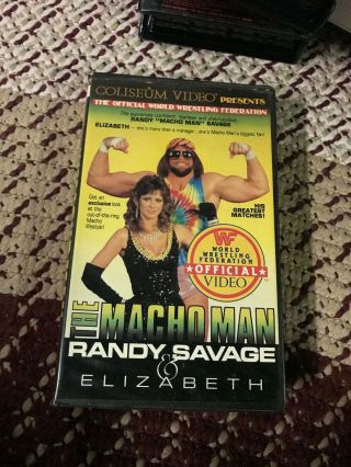 The Macho Man Randy Savage And Elizabeth Wwe Wcw Wwf Rare Oop Vhs Big Box Slip