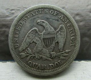 1850 Seated Liberty Quarter 25c - - - - RARE Key Date - - - - Only 190k minted - - - VF/XF 3