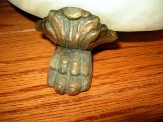 Antique Floor Lamp Brass Marble/Alabaster Base nude mermaid claw feet ornate vtg 6