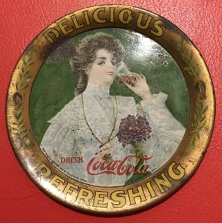 Rare 1906 Coca Cola Tip Tray Soda Sign 113 Years Old