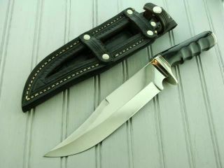 Big Vintage Horn Custom Hand Made Fighting Bowie Knife & Sheath Hunting Knives