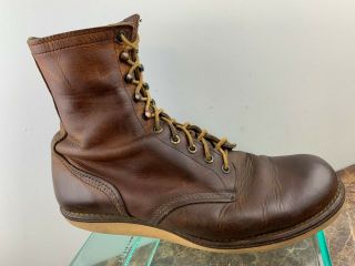Vintage Red Wing J.  Crew Brown Leather Lace Up Work Ankle Boots Mens 10.  5 Usa