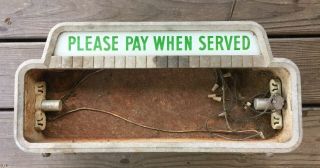 Vintage 1950 Coca Cola " Please Pay When Served " Lighted Cashier Sign