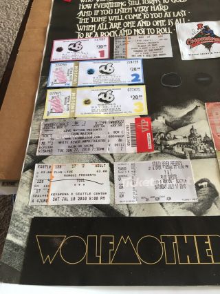 Vintage Rock Poster & Concert Tickets.  Rare Collage.  Led Zeppelin.  Kiss.  More. 3