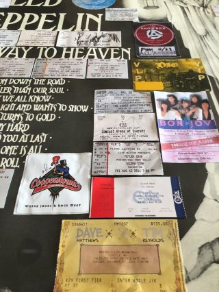 Vintage Rock Poster & Concert Tickets.  Rare Collage.  Led Zeppelin.  Kiss.  More. 6