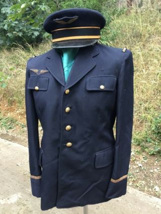 Rare French Airforce Pilot Officers Ww2 Uniform With Hat & Trousers Raf