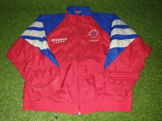 Glasgow Rangers Football Medium Mans Rare Vintage Adidas Lined Tracksuit Jacket